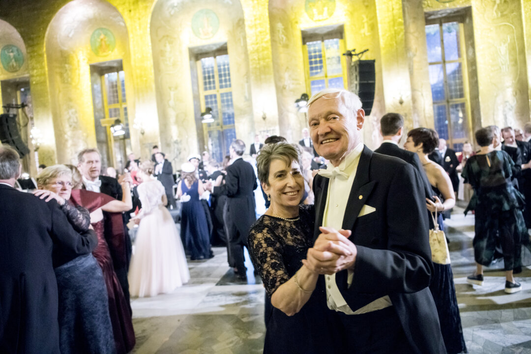 A man and a woman on a dance floor