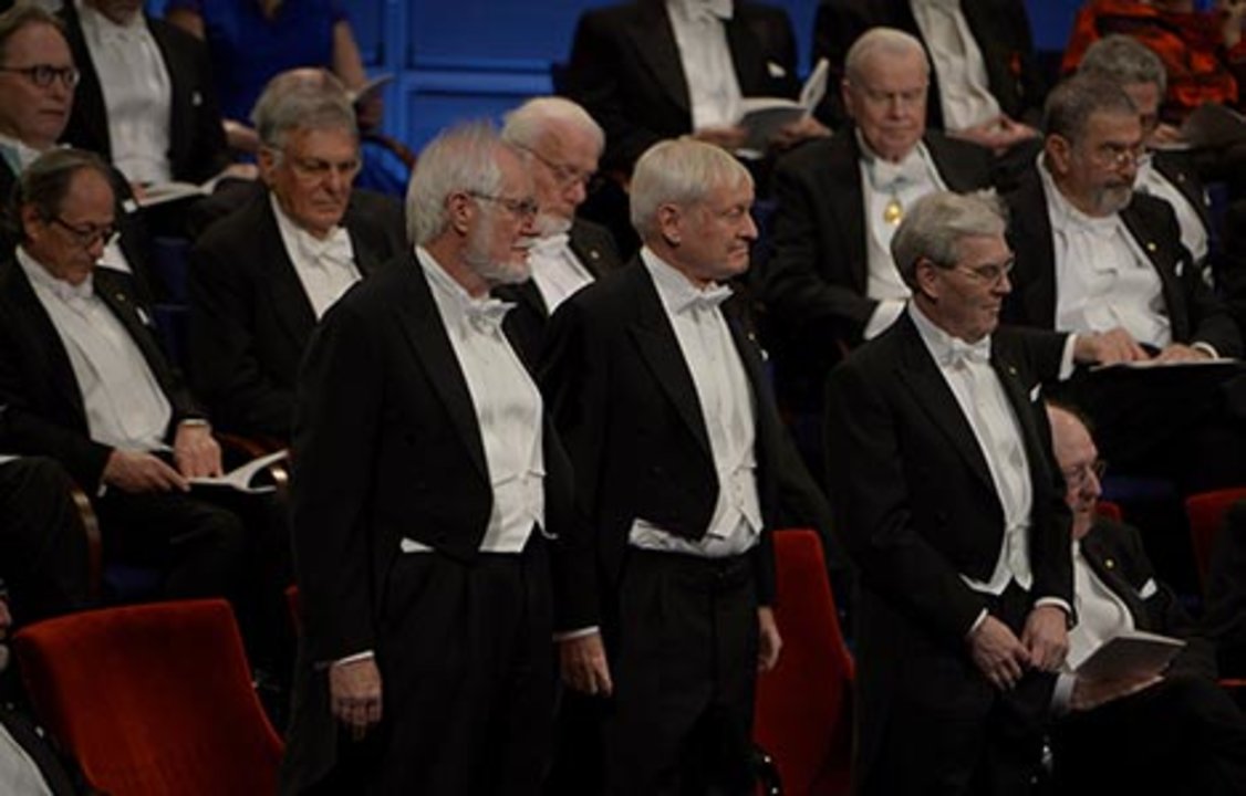 All thre Chemistry Laureates at the stage