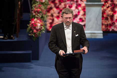J. Michael Kosterlitz after receiving his Nobel Prize at the Stockholm Concert Hall